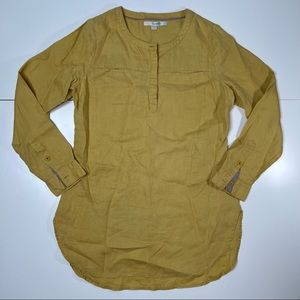 Boden 100% Linen Tunic Top Mustard Yellow - Size 4